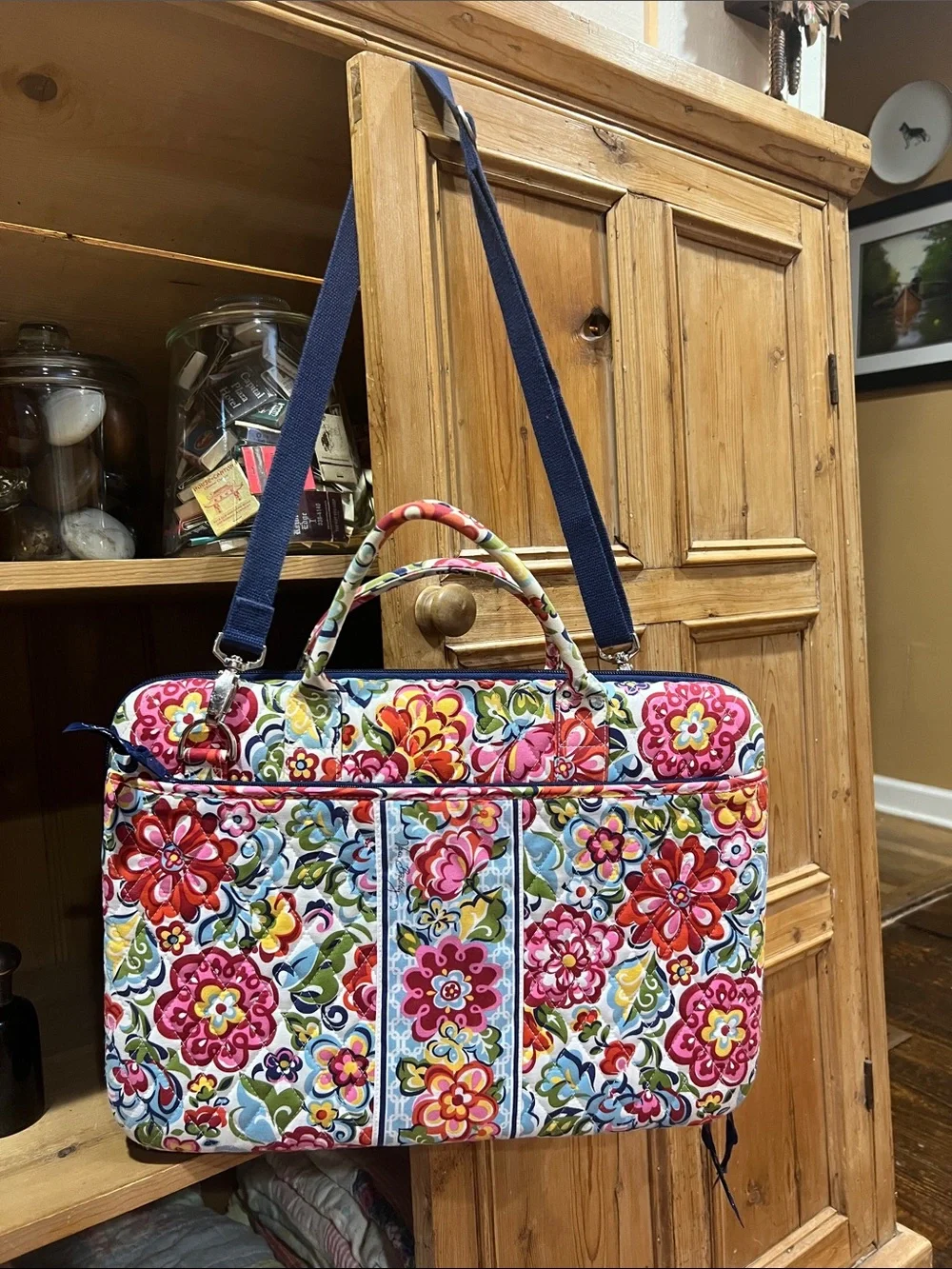 Vera Bradley 17” Laptop Bag in Retired Hope Garden Pattern